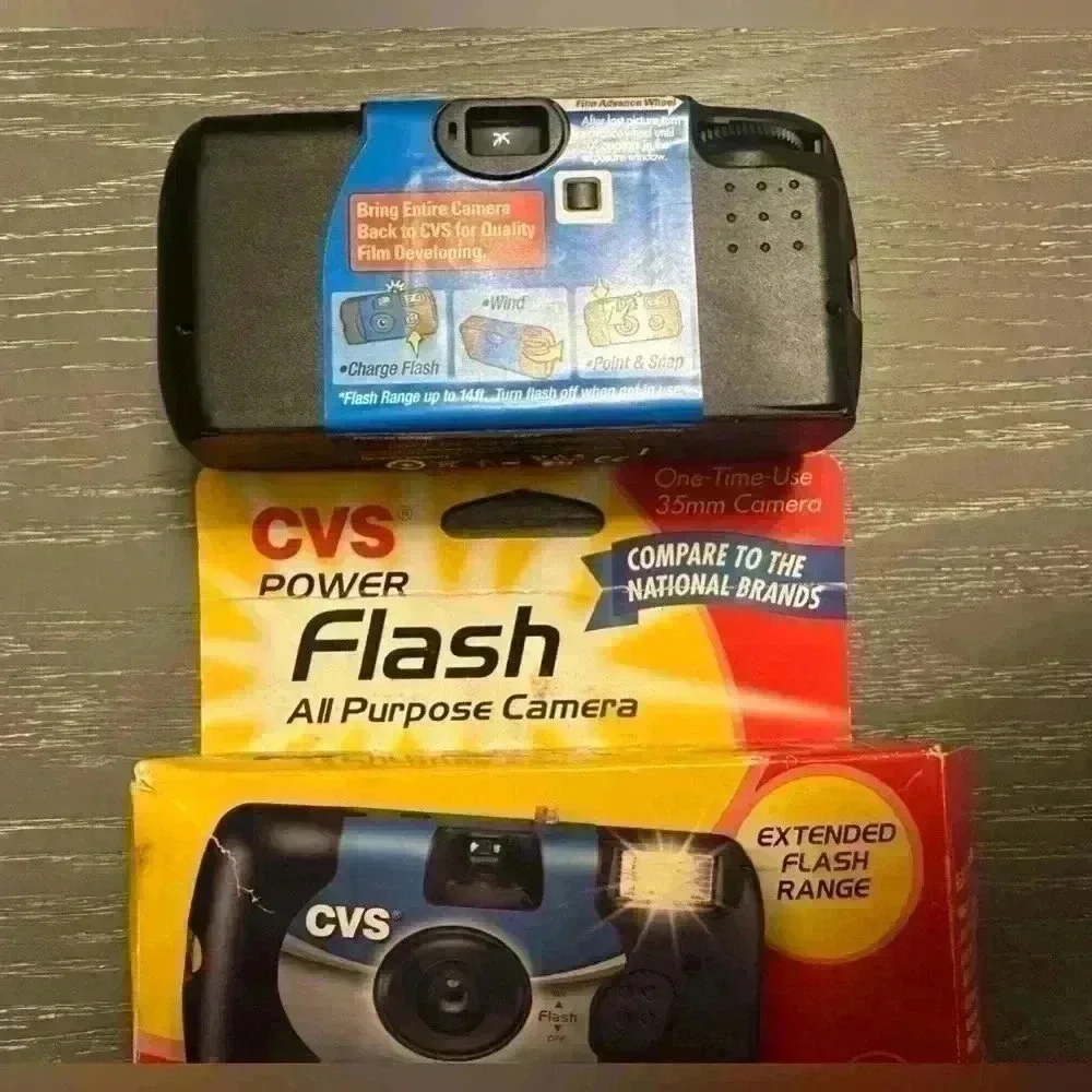 CVS Power Flash All Purpose 35mm One Time Use Camera Extended Flash Range
